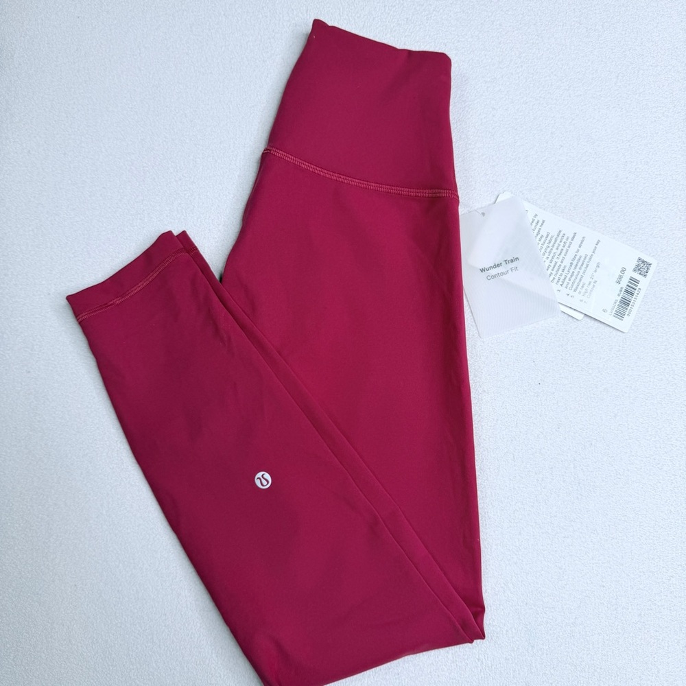 ✨NWT•Lululemon Wunder Train Contour Fit High-Rise Tight 25"•Ruby Red❤️💕 - Picture 9 of 14